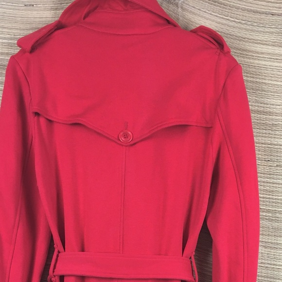 🔥 RARE! Y-3 Adidas x Yohji Yamamoto Hot Red 3-Stripe Sweatshirt Trench Coat Sz S - Picture 10 of 12